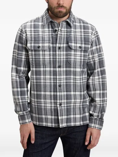 Woolrich Check-pattern Flap-pocket Shirt In Grey