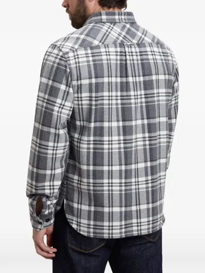 Woolrich Check-pattern Flap-pocket Shirt In Grey