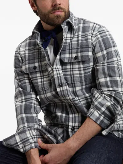 Woolrich Check-pattern Flap-pocket Shirt In Grey