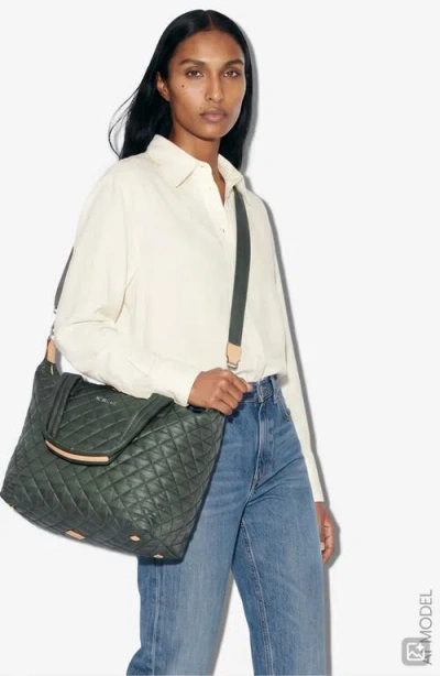 Mz Wallace Sutton Deluxe Medium Quilted Shoulder Bag In Green