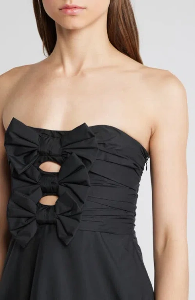 Loveshackfancy Woodlow Strapless Minidress In Black