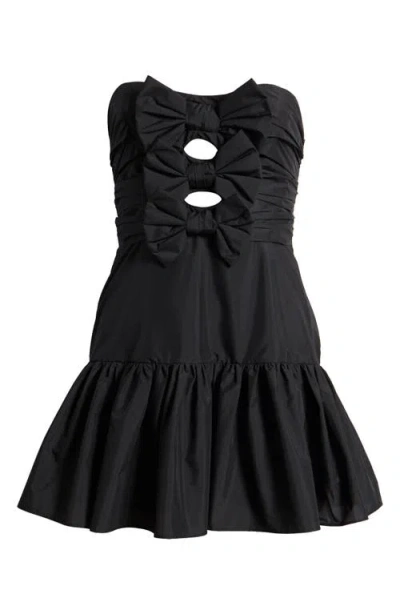Loveshackfancy Woodlow Strapless Minidress In Black