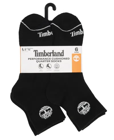 Timberland Men's 6-pair Millboro Quarter Sock In Black