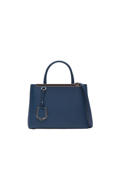 Shop Fendi Leather Petite 2jours In Blue & Doll Pink