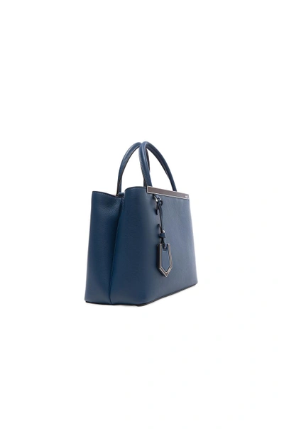 Shop Fendi Leather Petite 2jours In Blue & Doll Pink