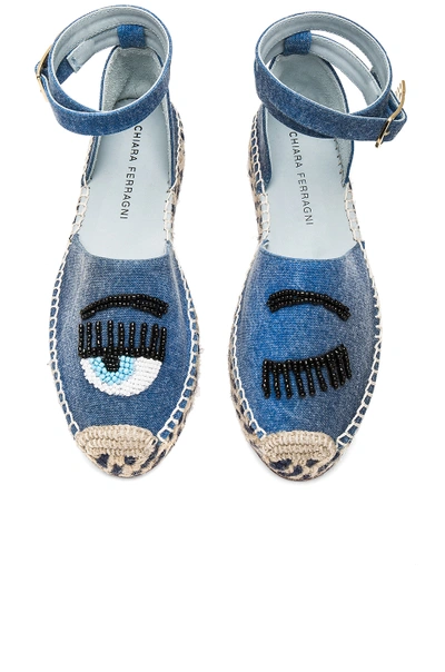 Chiara Ferragni Flirting Wink Espadrilles In Blu