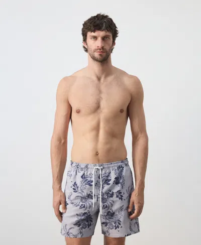 Mango Printed Swimsuit With Drawstring In Gray