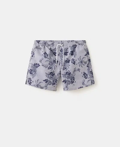 Mango Printed Swimsuit With Drawstring In Gray