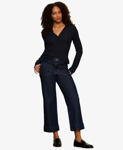 Sanctuary Juno Textured Button-up Top In Blue