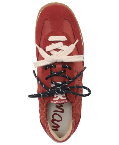 Sam Edelman Evara Cinched-back Sneakers In Red