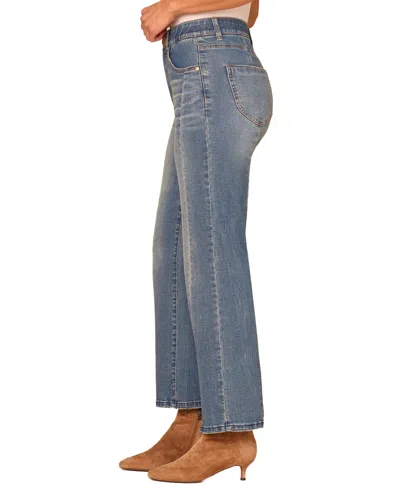 Democracy Women's Absolution Sky-rise Barely Boot Jeans In Mid Blue Artisanal