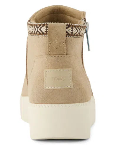Toms Percy Platform Sneaker Boot In Water Resistant Mid Taupe Suede
