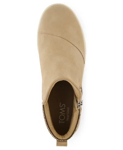 Toms Percy Platform Sneaker Boot In Water Resistant Mid Taupe Suede