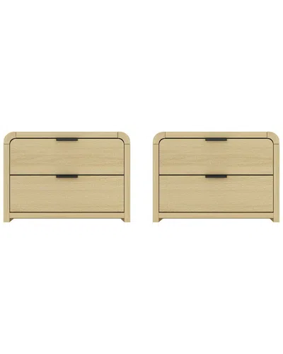 Manhattan Comfort Grace Modern Nightstand With 2 Drawers In Multi