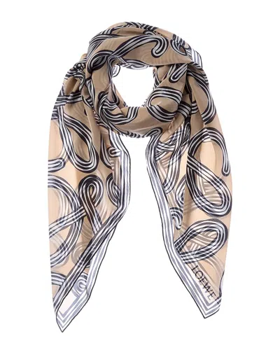 Loewe Silk Scarf In Brown