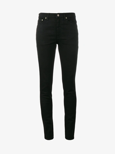 Shop Saint Laurent Classic Black Mid Rise Skinny Jeans