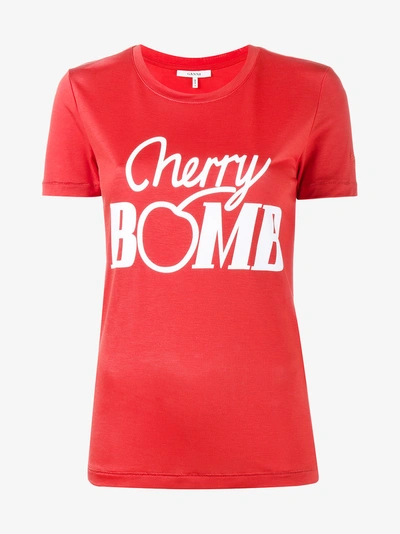Ganni Linfield Cherry T-shirt In Fiery Red