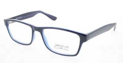 Signature Ladies Blue Rectangular Eyeglass Frames S7013blue52 In White