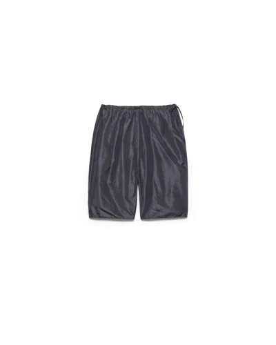 Prada Taffeta Bermudas In Grey