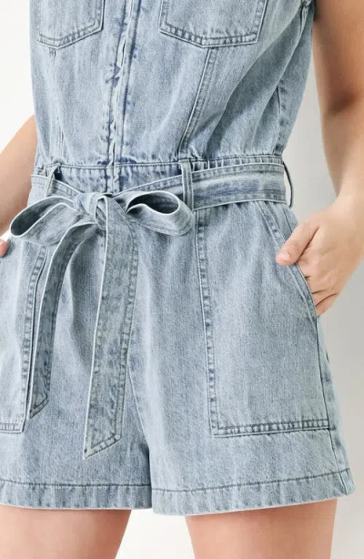 Freemarket Zip Denim Romper In Blue