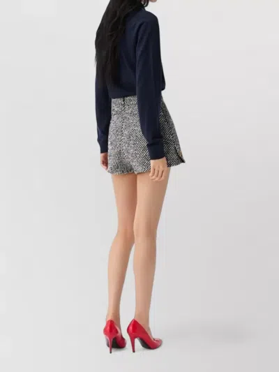 Versace Wool Bouclé Shorts In Gold