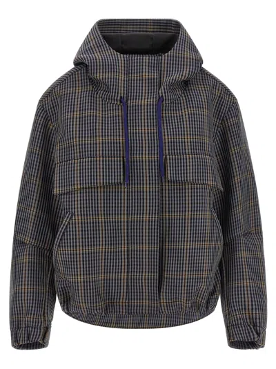 Tela Niki Check-pattern Jacket In Gray