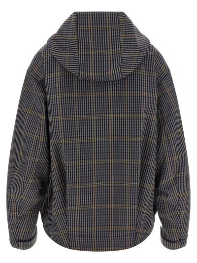 Tela Niki Check-pattern Jacket In Gray