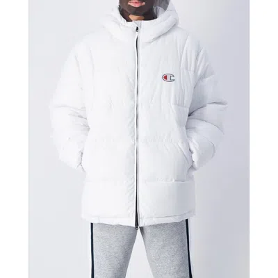 Champion White Polyester Jackets And Coat In White
