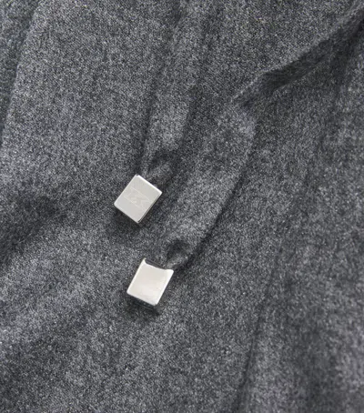 Kiton Virgin Wool Drawstring Trousers In Grey