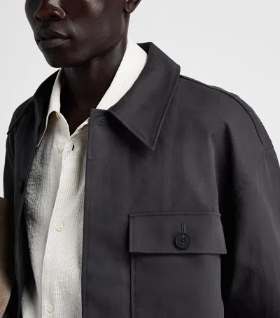 Studio Nicholson Cotton Concealed Placket Overshirt In Gray