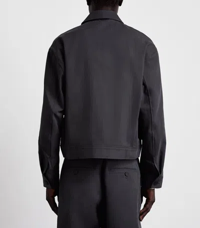 Studio Nicholson Cotton Concealed Placket Overshirt In Gray