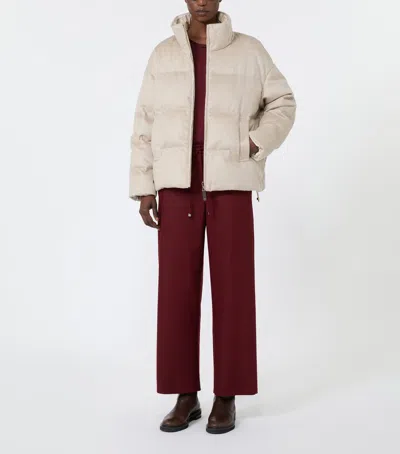 Max Mara Reversible Cashmere Down Jacket In Nude