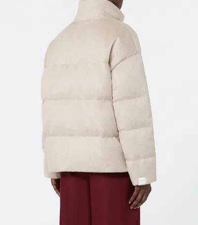 Max Mara Reversible Cashmere Down Jacket In Nude