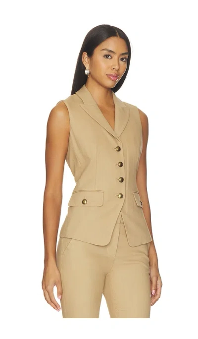 Veronica Beard Benny Single-breasted Vest In Brown