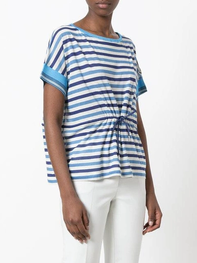 Shop Moncler Striped T-shirt - Blue