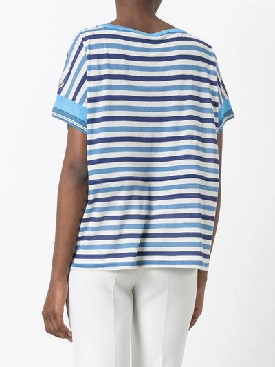 Shop Moncler Striped T-shirt - Blue