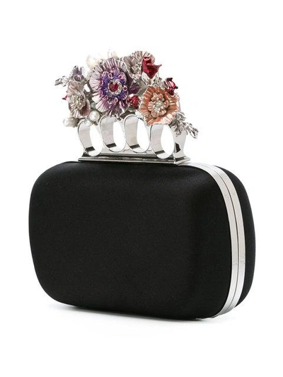 Alexander Mcqueen Knuckle Short Embellished Silk-satin Box Clutch
