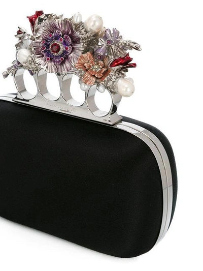 Alexander Mcqueen Knuckle Short Embellished Silk-satin Box Clutch