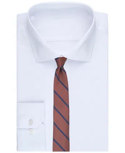 Bar Iii Men's Crew Stripe Pattern Tie In Cognac