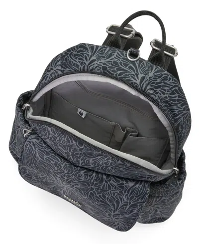 Baggallini Journey Anti-theft Small Backpack Messenger In Midnight Blossom Print