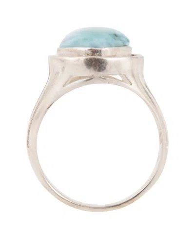 Barse Abstract Blue Larimar And Silver Statement Ring In Blue