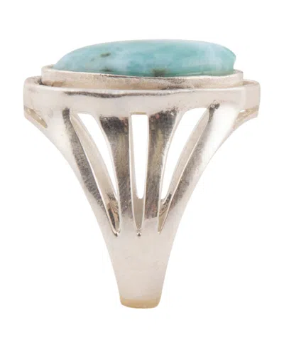 Barse Abstract Blue Larimar And Silver Statement Ring In Blue