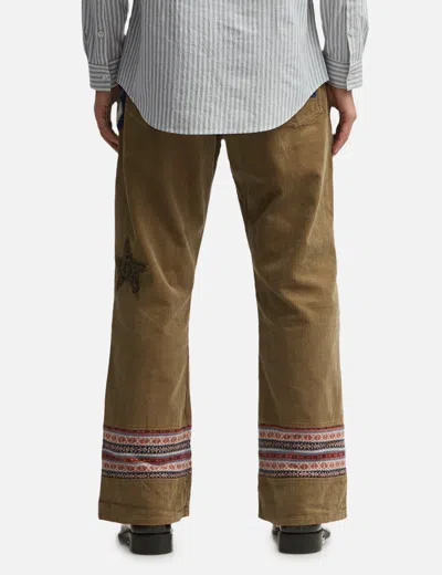 Khoki Patched-desgin Pants In Brown
