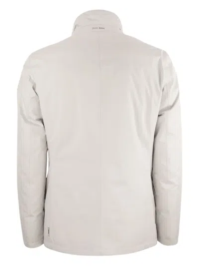 Herno High-neck Buttoned Padded Jacket In White