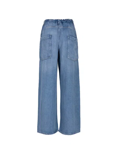 Agolde Shaw Drawstring Wide Leg Jeans In Script In Blue