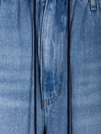Agolde Shaw Drawstring Wide Leg Jeans In Script In Blue