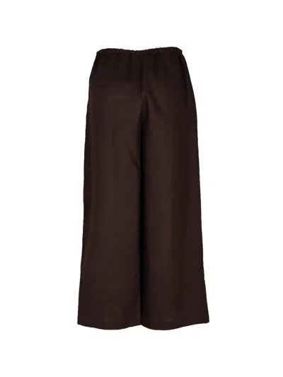 Staud Mateo Drawstring Trousers In Brown