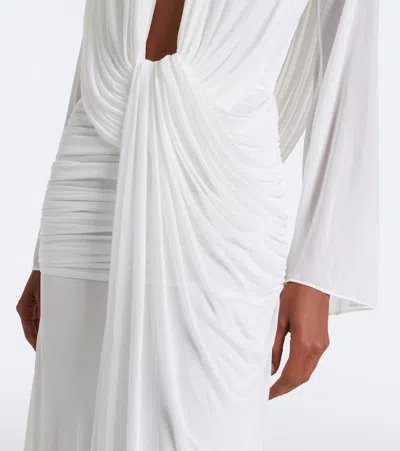 Christopher Esber Ripple Draped Jersey Gown In White