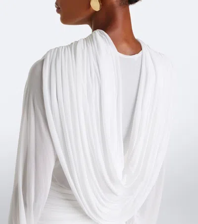 Christopher Esber Ripple Draped Jersey Gown In White