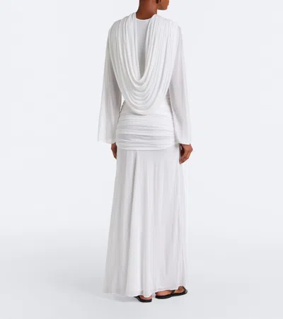Christopher Esber Ripple Draped Jersey Gown In White
